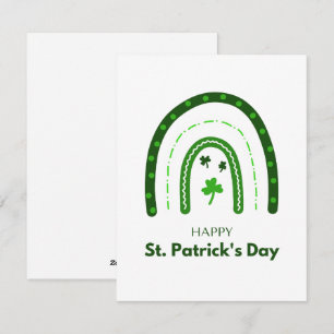 Minimalistische Regenboog Gelukkig St. Patrick's D Feestdagenkaart