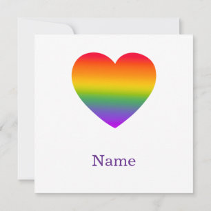 Minimalistische Regenbooglijn Hart - Schattige Kle Bedankkaart