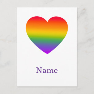 Minimalistische Regenbooglijn Hart - Schattige Kle Briefkaart