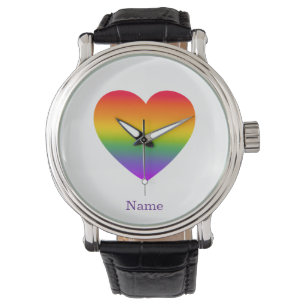 Minimalistische Regenbooglijn Hart - Schattige Kle Horloge