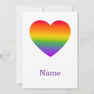 Minimalistische Regenbooglijn Hart - Schattige Kle Kaart