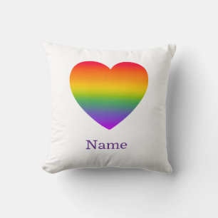 Minimalistische Regenbooglijn Hart - Schattige Kle Kussen