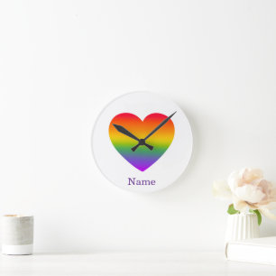 Minimalistische Regenbooglijn Hart - Schattige Kle Ronde Klok