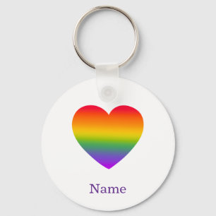 Minimalistische Regenbooglijn Hart - Schattige Kle Sleutelhanger