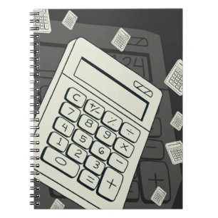 Minimalistische rekenmachine en wiskundig patroon  notitieboek