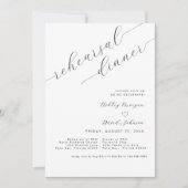 Minimalistische repetitie Dinner Script Style Kaart (Voorkant)