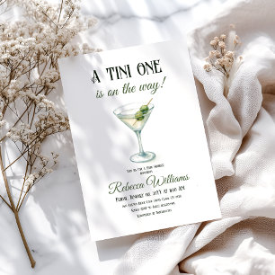 Minimalistische Retro A Tini One Martini Baby show Kaart