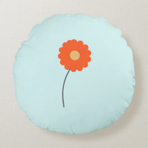 Minimalistische Retro Bloem Ronde Kussen