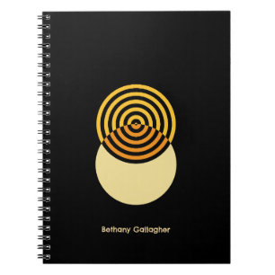 Minimalistische retro – concentrische cirkels en p notitieboek