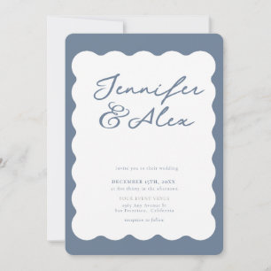 Minimalistische Retro-Fotocollage-Hochzeitseinladu Kaart