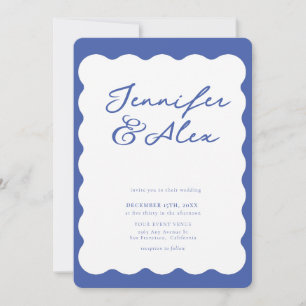 Minimalistische Retro-Fotocollage-Hochzeitseinladu Kaart