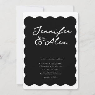 Minimalistische Retro-Fotocollage-Hochzeitseinladu Kaart