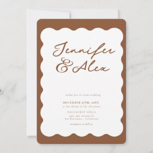 Minimalistische Retro-Fotocollage-Hochzeitseinladu Kaart
