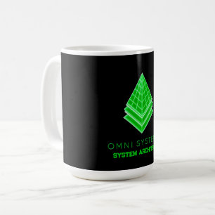 Minimalistische Retro-Futurisme Omni Systems Tech Koffiemok