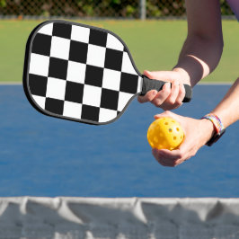 Minimalistische Retro Geruite – Monochrome Streetw Pickleball Paddle