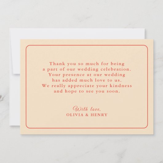 Minimalistische Retro Groovy Jaren 60 Bedankkaart (Achterkant)