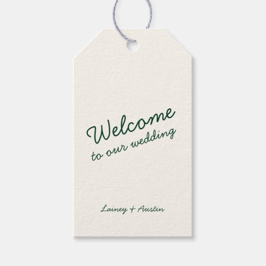 Minimalistische retro handgeschreven huwelijkscade cadeaulabel (Voorkant)