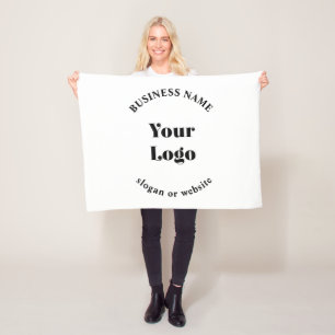 Minimalistische Retro-Modern Sjabloon voor je Logo Fleece Deken
