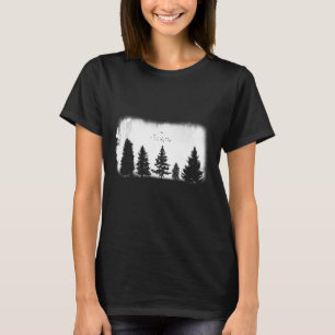 Minimalistische retro Natuur wilde bomen T-shirt