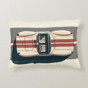 Minimalistische Retro Raceauto Streep Accent Kussen