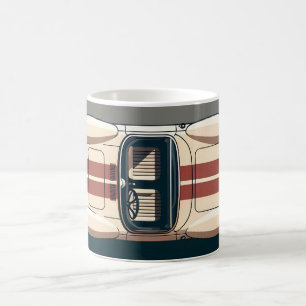 Minimalistische Retro Raceauto Streep Koffiemok