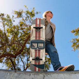 Minimalistische Retro Raceauto Streep Skateboard