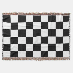 Minimalistische Retro Schachbrett – Monochrome Str Deken