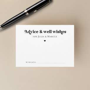 Minimalistische Retro Script Hart Wensen Huwelijk Advieskaart