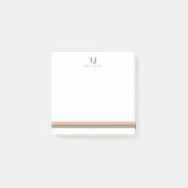 Minimalistische Retro Strepen Monogram Post-it® Notes (Voorkant)