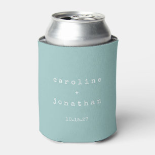 Minimalistische Retro Typewriter Aqua Aangepaste B Blikjeskoeler