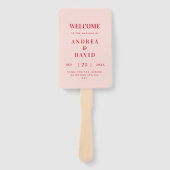 Minimalistische Retro Typografie Huwelijksprogramm Handwaaier (Voorkant)