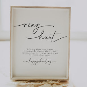 Minimalistische Ring Hunt Vrijgezellenfeest spel t Poster