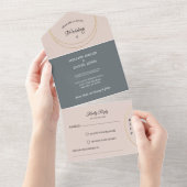 Minimalistische ringen bruiloft all in one uitnodiging (Afscheurbaar)