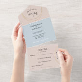 Minimalistische ringen bruiloft all in one uitnodiging (Afscheurbaar)