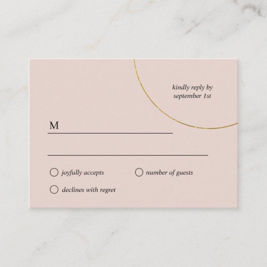 Minimalistische ringen bruiloft informatiekaartje (Voorkant)