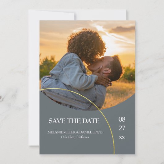 Minimalistische ringen "Save the Date" uitnodiging (Voorkant)