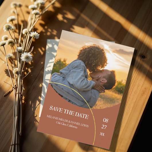 Minimalistische ringen "Save the Date" uitnodiging