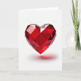 Minimalistische Robijnen Hart Liefdeskaart Kaart