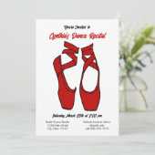 Minimalistische rode balletuitvoering uitnodiging (Staand voorkant)