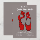 Minimalistische rode balletuitvoering uitnodiging (Voorkant / Achterkant)