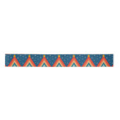 Minimalistische rode & blauwe retro groovy kerstbo lint (Voorkant)