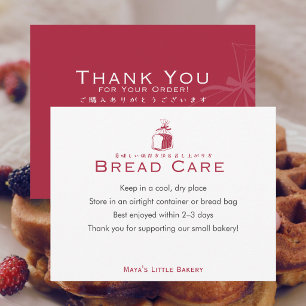 Minimalistische Rode Brood Laag Bakkerij Verzorgin Bedankkaart