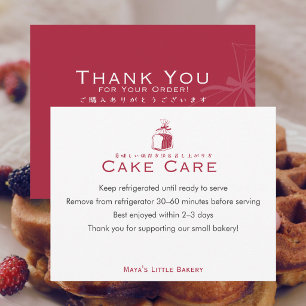 Minimalistische Rode Brood Laag Cake Verzorgingsin Bedankkaart