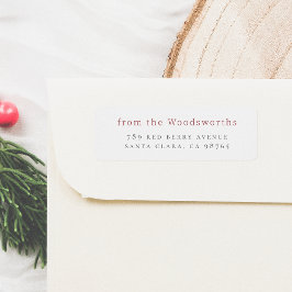 Minimalistische rode familienaam etiket