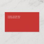Minimalistische rode kleur visitekaartje (Achterkant)
