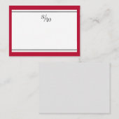 Minimalistische rode rand monogram notitie Kaart (Voorkant / Achterkant)