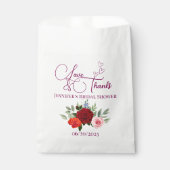 Minimalistische rode roos liefde en bedankt bruids bedankzakje (Voorkant)