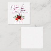 Minimalistische rode roos liefde en bedankt bruids informatiekaartje (Voorkant / Achterkant)