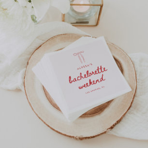 Minimalistische Rode Strik Aangepaste Bachelorette Servet