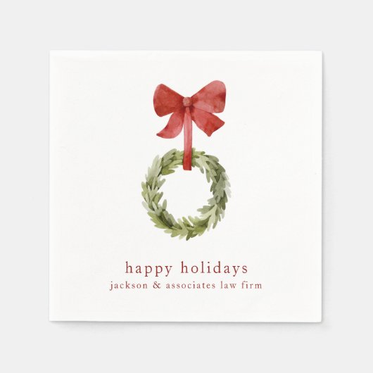 Minimalistische rode strik kerstkrans servet (Voorkant)
